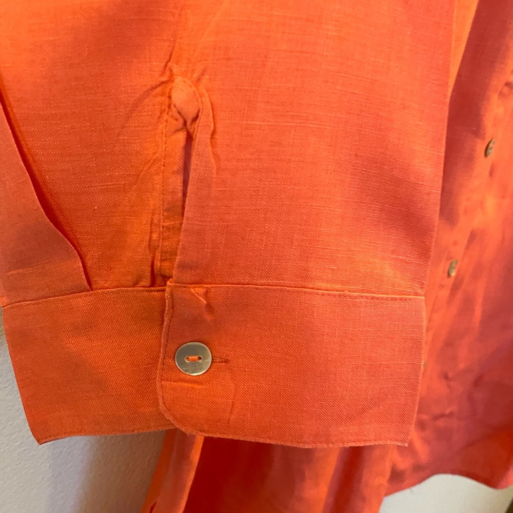 Autograph Women’s Linen Button Down 3/4 Sleeve Top - Picture 4 of 7